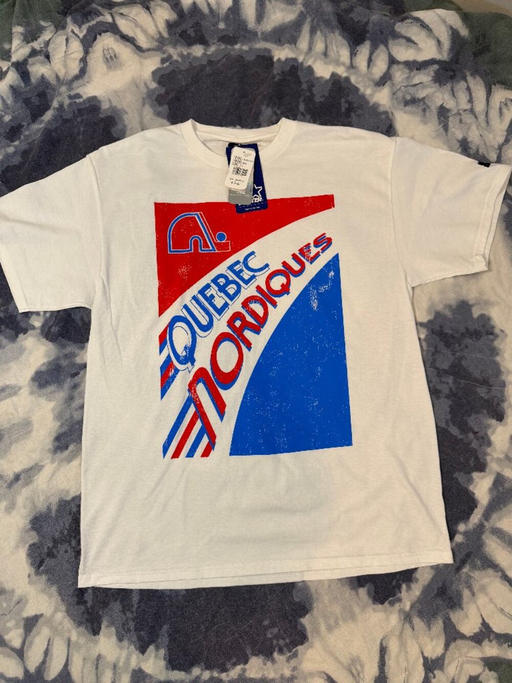 Starter Quebec Nordiques Retro Graphic T-Shirt White Size L NWT